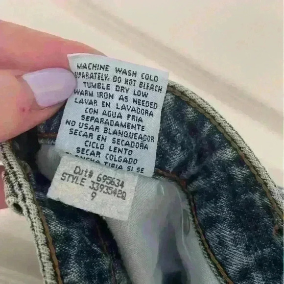 LEI Denim Blue Jean Skirt Vintage 90s Y2K Juniors 17" Length Size 9 - Picture 7 of 9